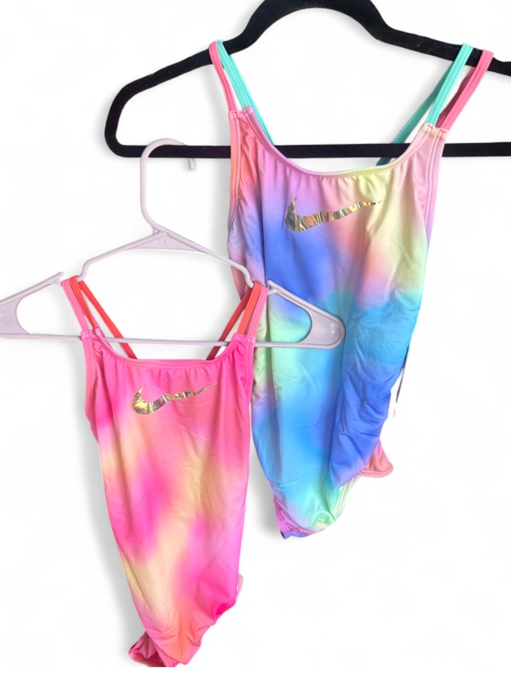 NIKE tie dye one-piece athletic swimwear girls swimming suit colorful bikini XL